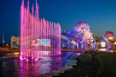 Branson boardwalk - Branson, MO. It’s not every day you see a 55-foot-tall, 42,000 lb. octopus enveloping a building. Thankfully, “Aquarius” — aptly named — is merely the gorgeous, architectural entrance to Aquarium at the Boardwalk. The latest attraction for kids and kids at heart in Branson, MO, was built from the ground up by our brilliant Crossland ... 